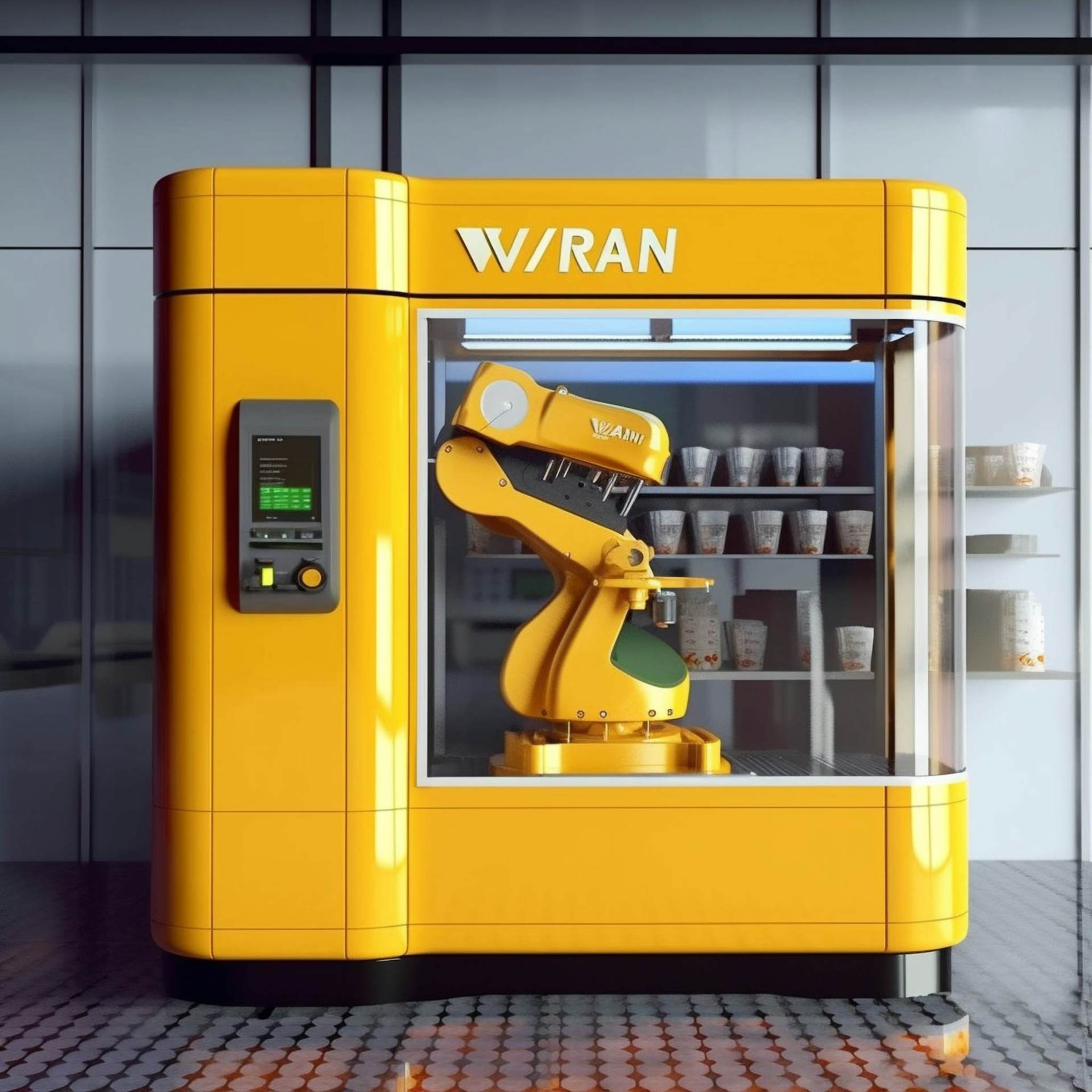 Robot arm makes coffee